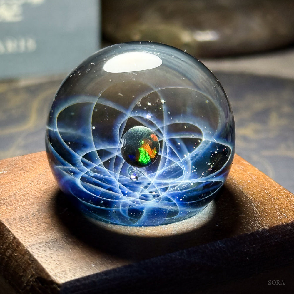 Mini Glass Marble Star Trail Slightly Larger Planet