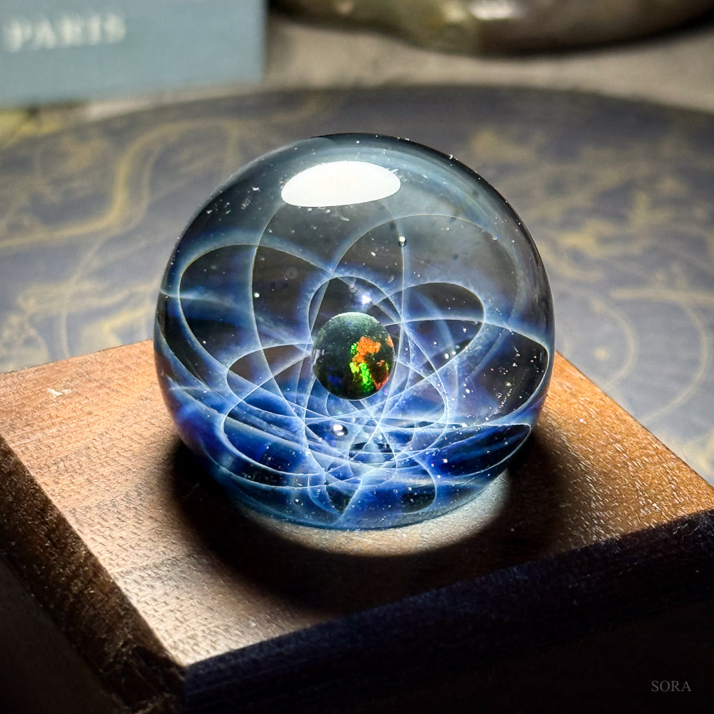 Mini Glass Marble Star Trail Slightly Larger Planet