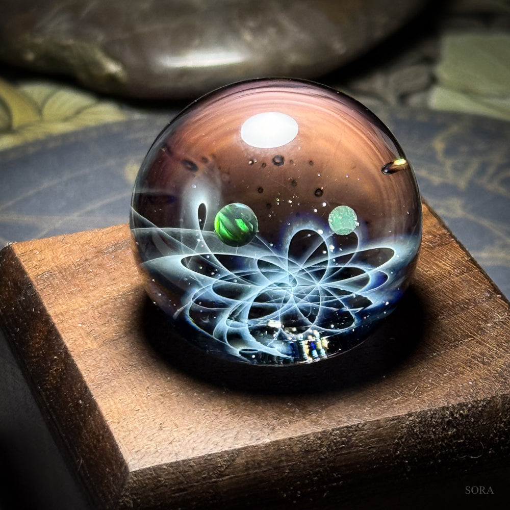 Mini Glass Marble Star Trail Two Planets