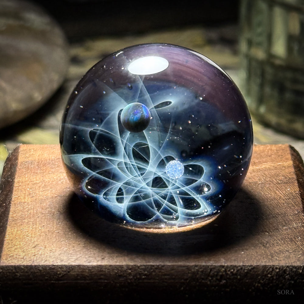Mini Glass Marble Star Trail Two Planets