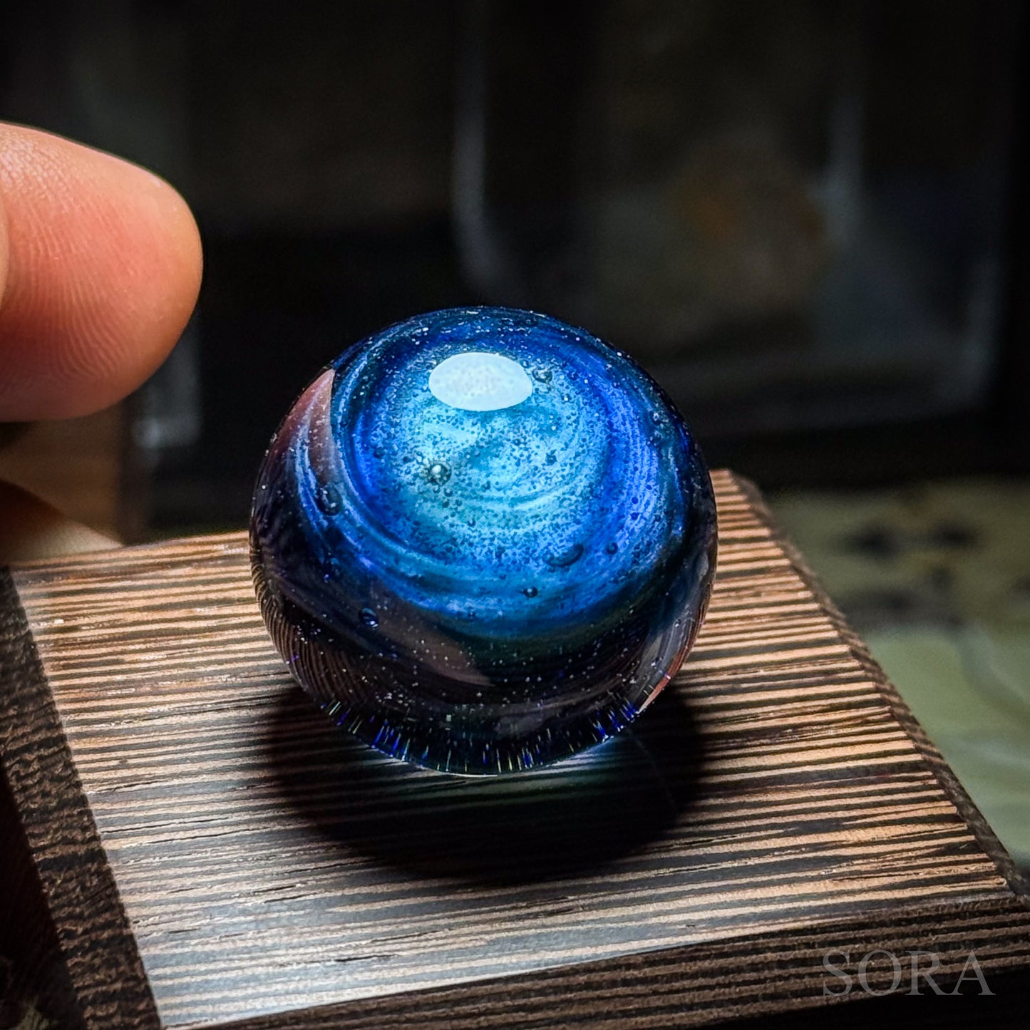 Mini glass marble SORA's Galaxy Sparkle ver.3