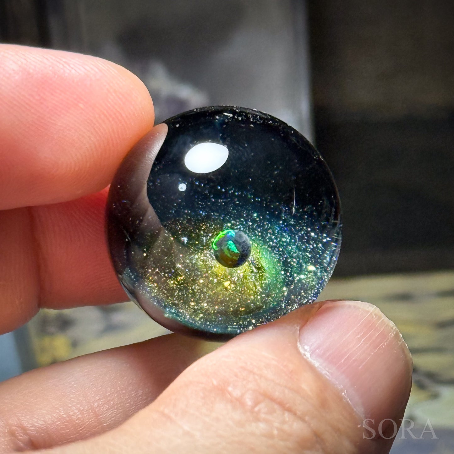 Mini glass marble SORA's Galaxy Sparkle ver.3