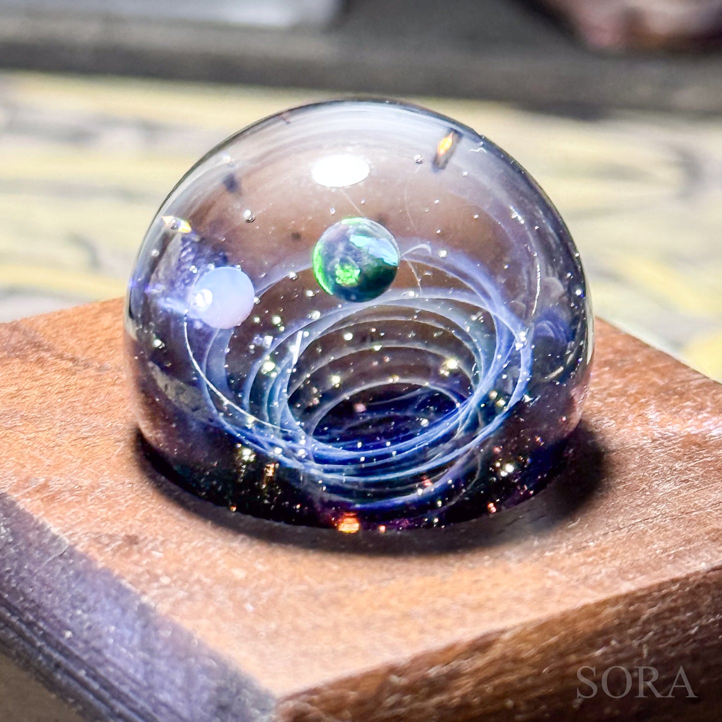 Mini Glass Marble SORA's Sparkling Universe with Companion Star