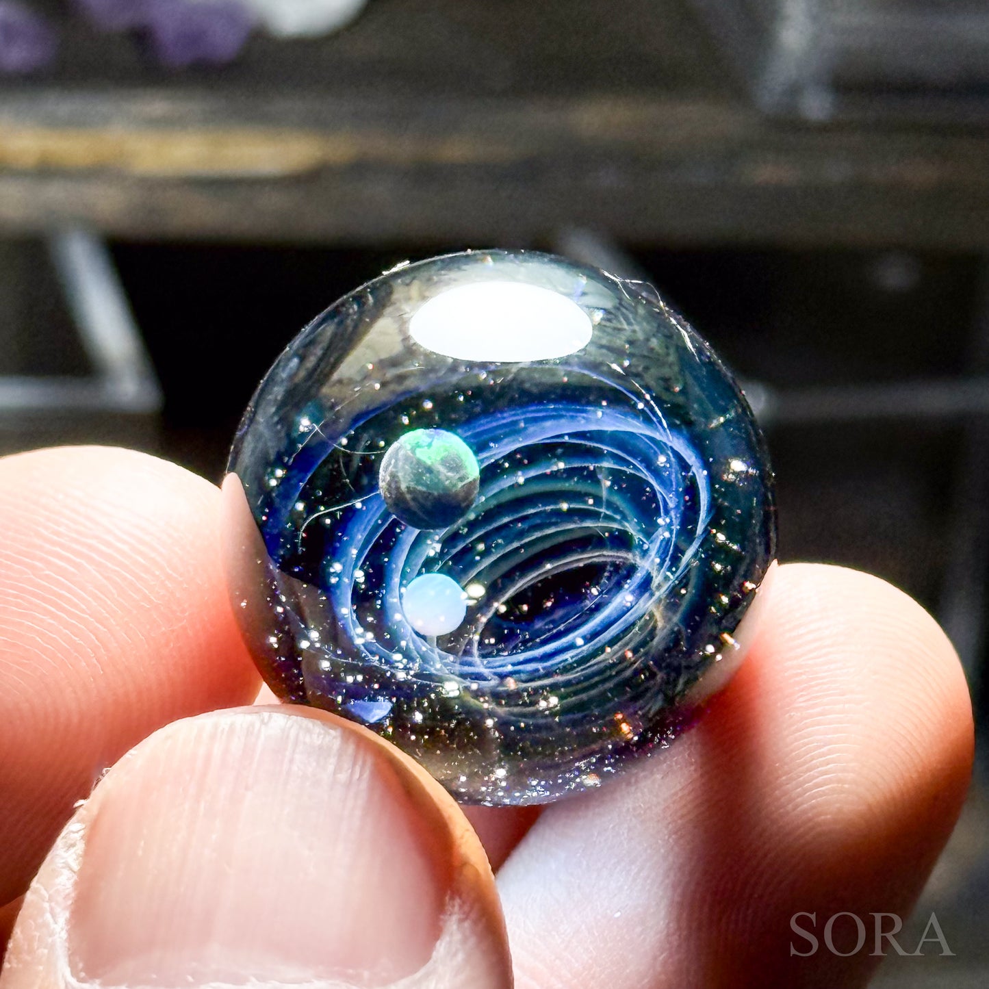 Mini Glass Marble SORA's Sparkling Universe with Companion Star