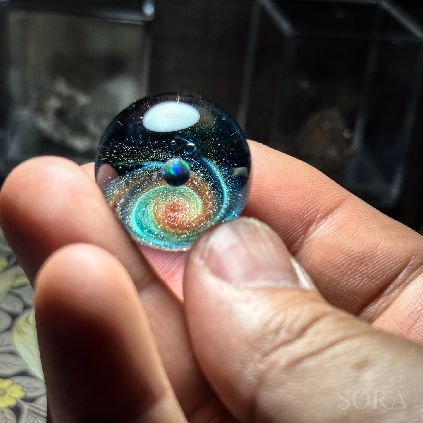 Mini glass marble SORA's Galaxy Sparkle ver.3