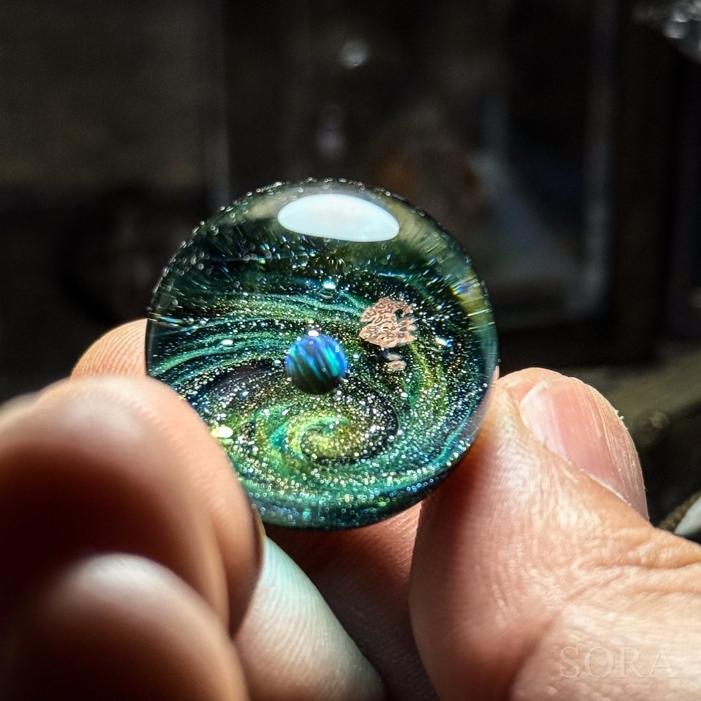 Mini glass marble SORA's Galaxy Sparkle ver.3