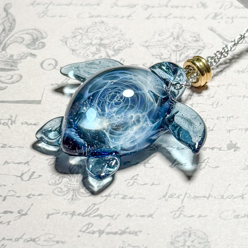 Sea turtle pendant, normal size, stainless steel chain type