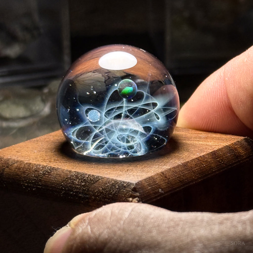 Mini Glass Marble Star Trail Two Planets