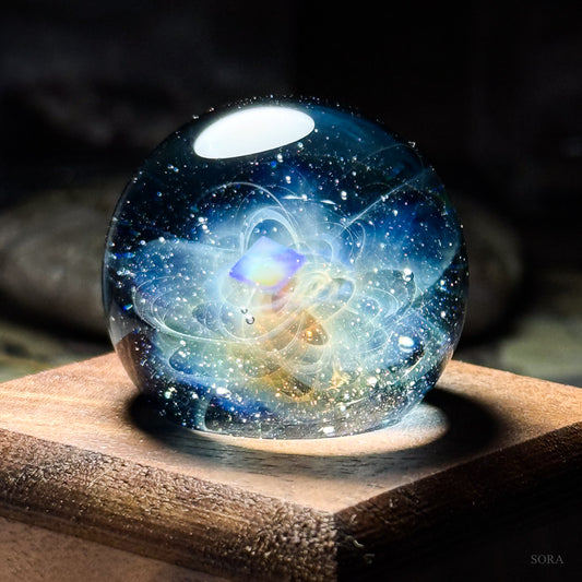 Glass Marble Star Trail Space Compass