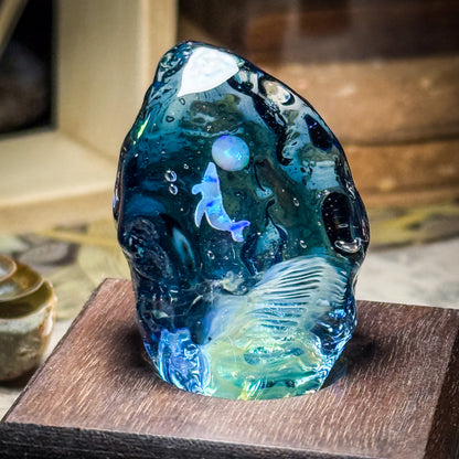 Fragments of the Universe | Whale Swimming in Space | Mini Glass Object #2607281