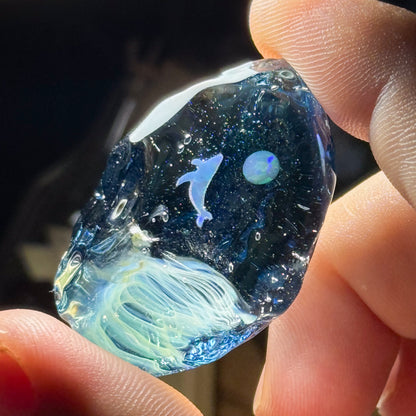 Fragments of the Universe | Whale Swimming in Space | Mini Glass Object #2607281