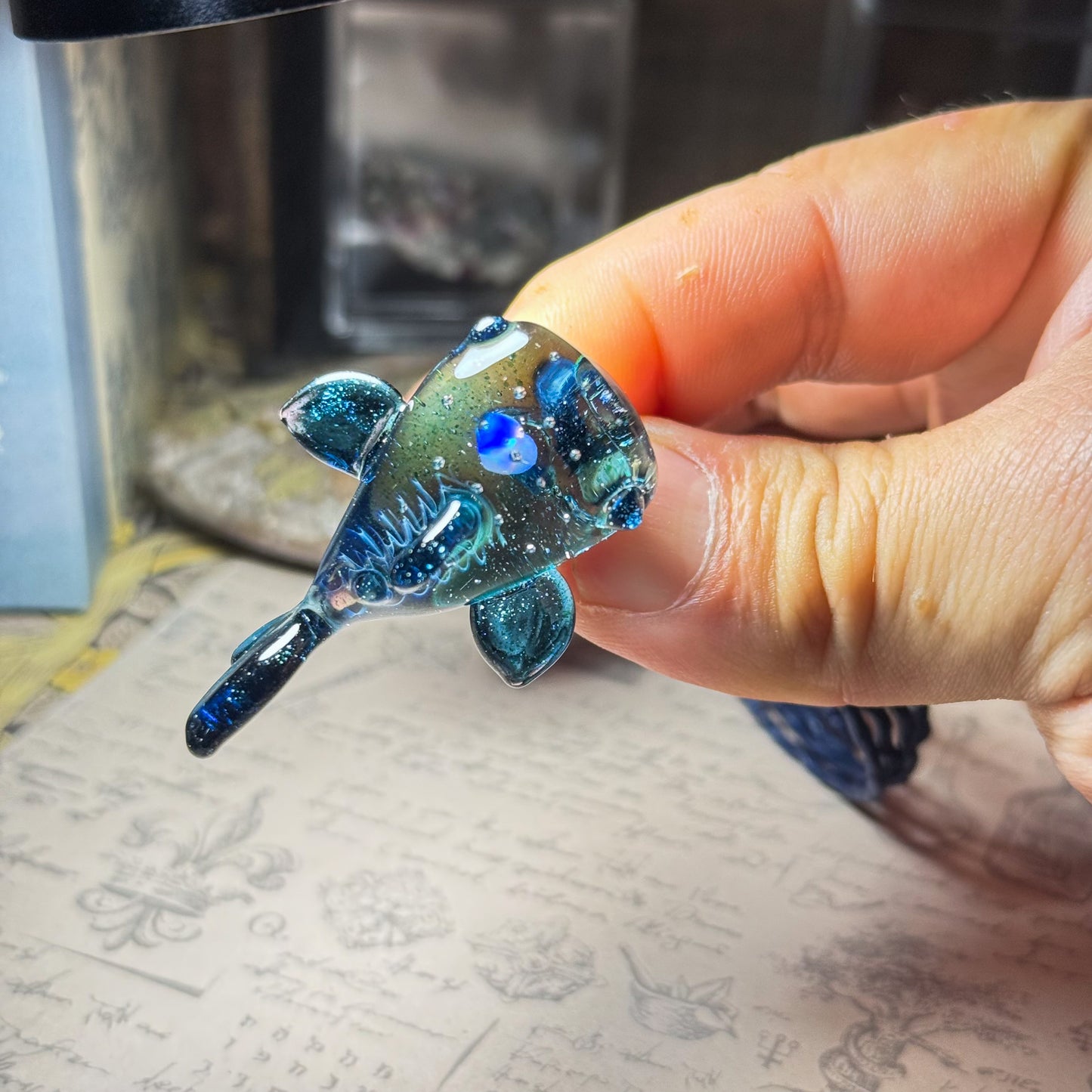 Whale Shark Space Pendant Heart