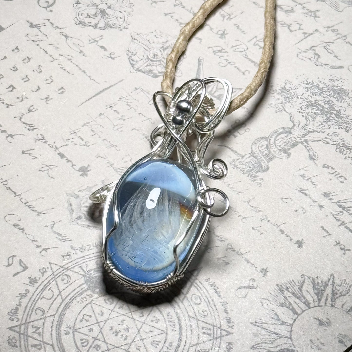 クラゲのワイヤーラッピングペンダント　＃262