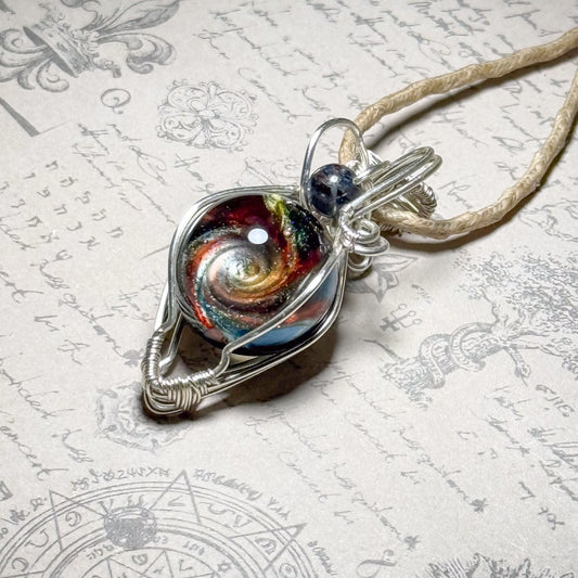 銀河のワイヤーラッピングペンダント　＃261