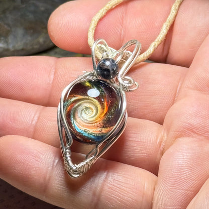 銀河のワイヤーラッピングペンダント　＃261