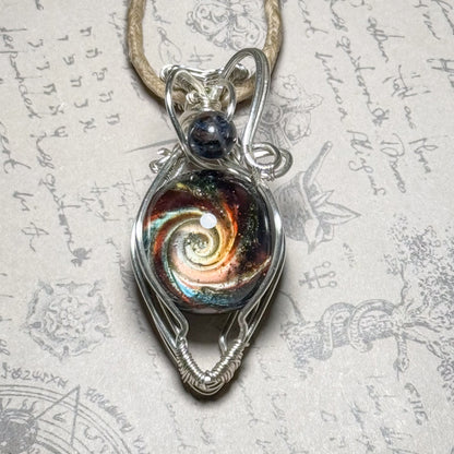 銀河のワイヤーラッピングペンダント　＃261