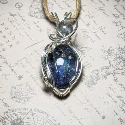 Cosmic Sparkle Wire Wrapped Pendant #262