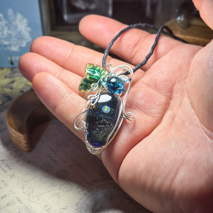 Wire-wrapped Pendant Moonlight Beach Guardian ~Sea Turtle~ #26241