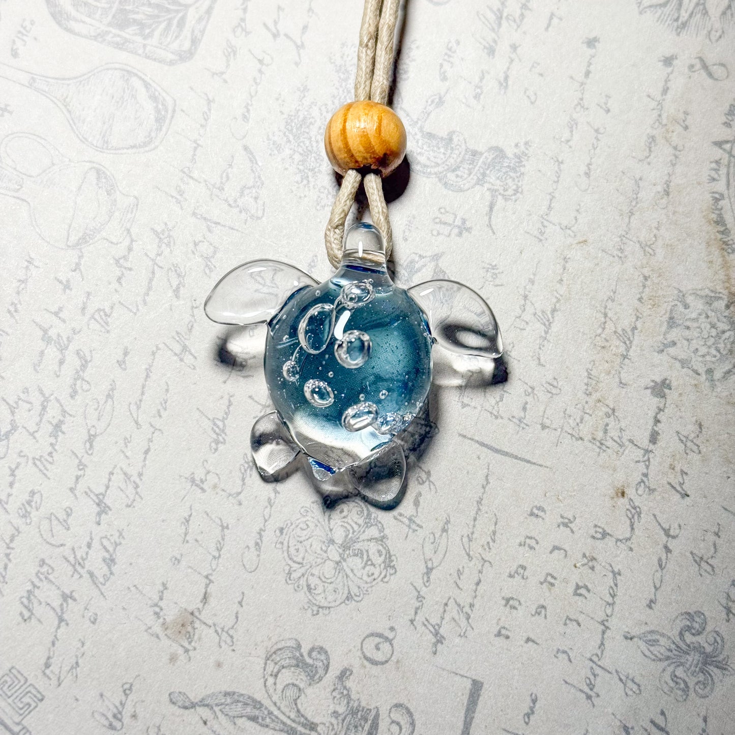 Sea Turtle Pendant, Gleaming Water #4093