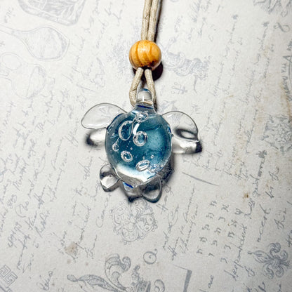 Sea Turtle Pendant, Gleaming Water #4093