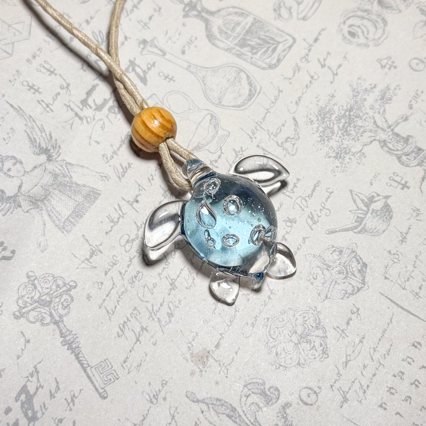 Sea Turtle Pendant, Gleaming Water #4093