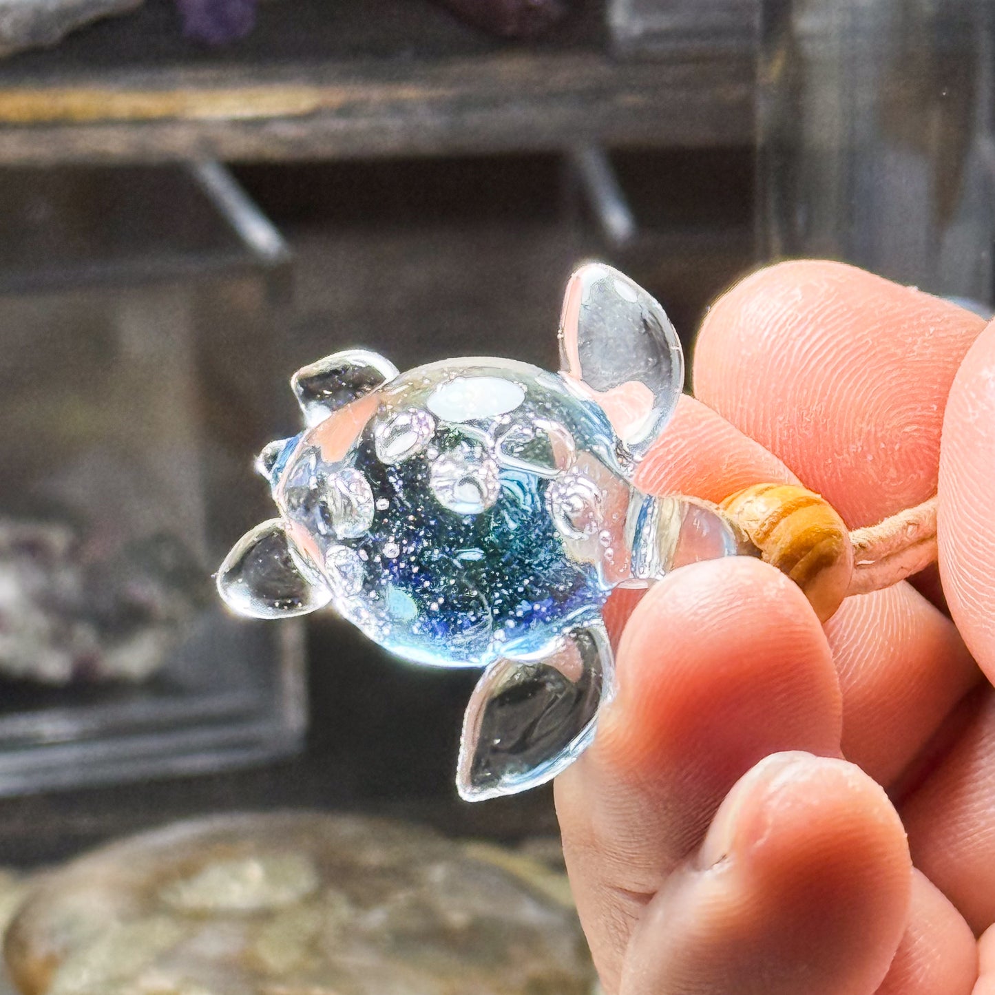 Sea Turtle Pendant, Gleaming Water #4093